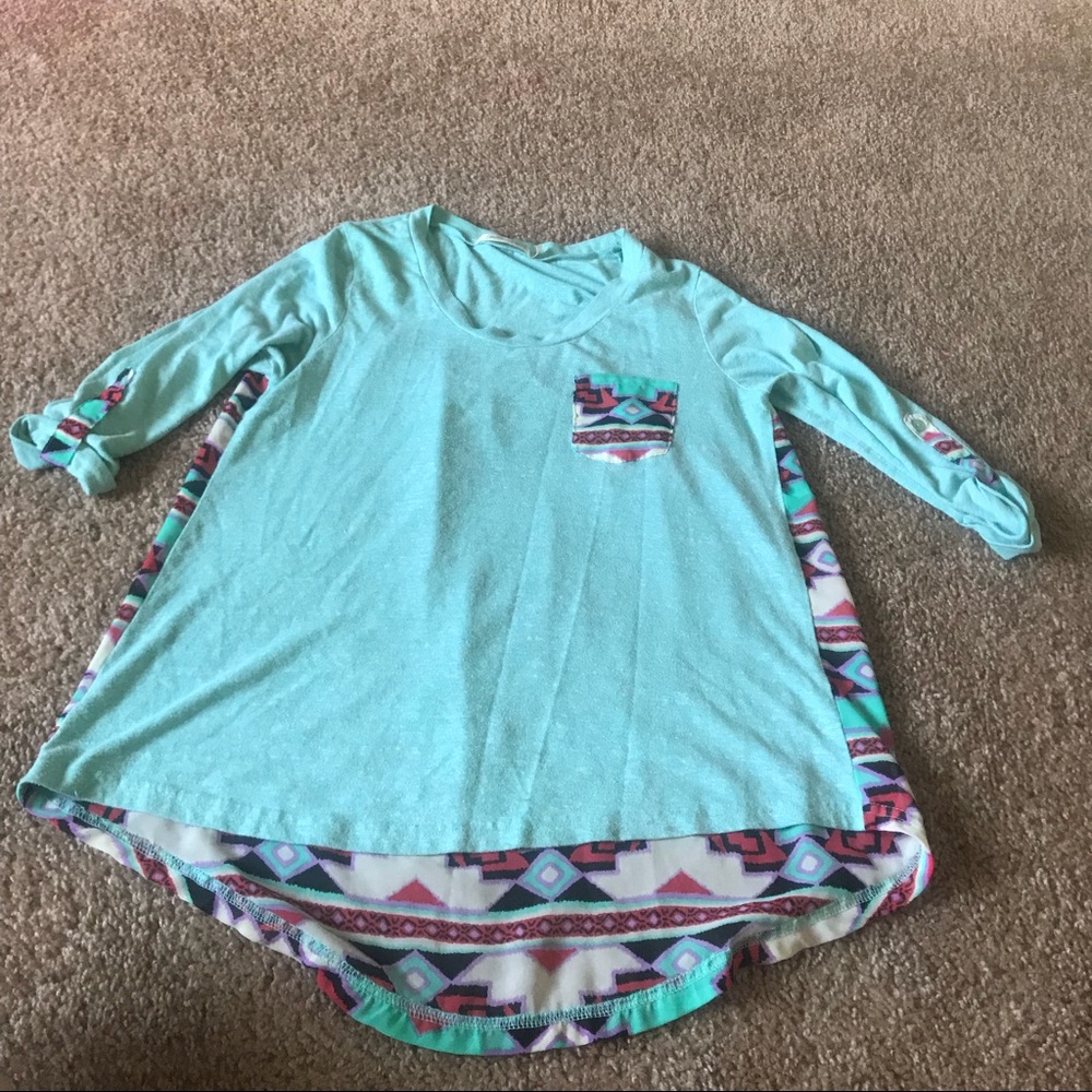 Colorful blue shirt
